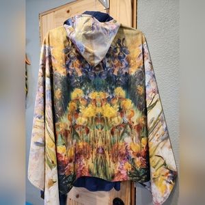 Rain cape by RainCapers Museum Tiffany- Peonies and Irises 100% polyester